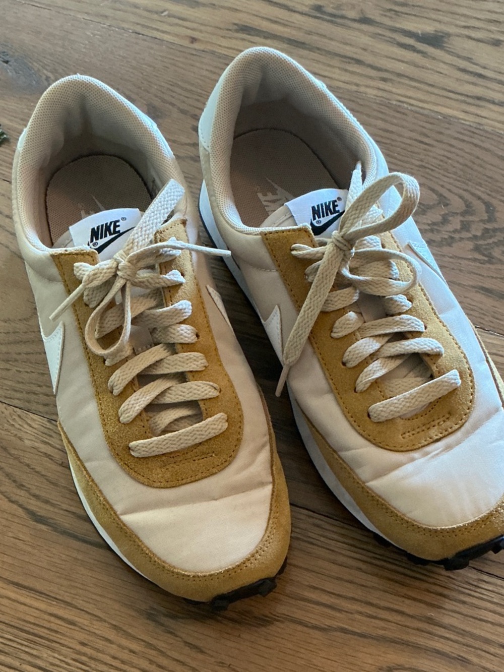 Nike White and Mustard Low-Top Sneakers